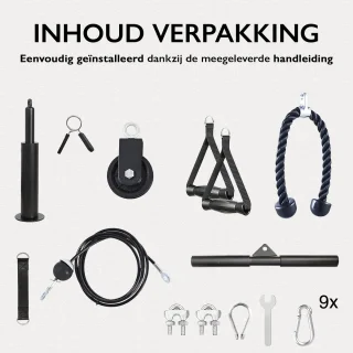 Zoluko Home Fitness Kabelsysteem 23-delige Set Krachtstation Zwart/Zilver