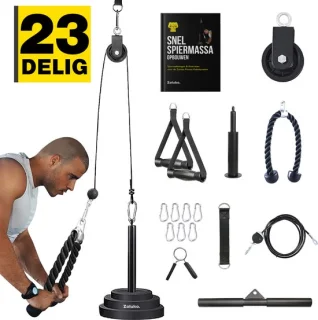 Zoluko Home Fitness Kabelsysteem 23-delige Set Krachtstation Zwart/Zilver