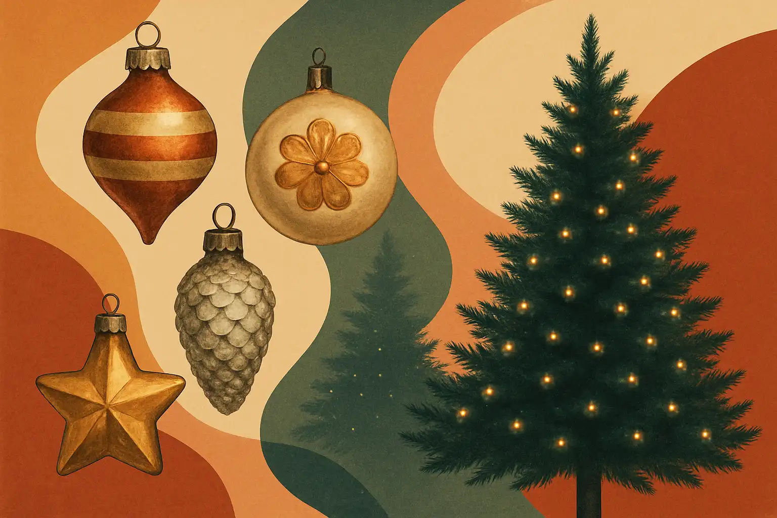 Erfstuk meets led: zo combineer je vintage ornamenten met een moderne kunstkerstboom