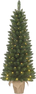 Black Box Trees Gerlos Smalle Kunstkerstboom in Jute - H90 x Ø41 cm - Groen