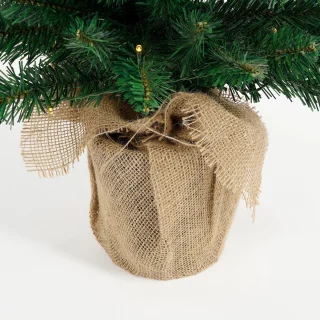 Black Box Trees Gerlos Smalle Kunstkerstboom in Jute - H90 x Ø41 cm - Groen