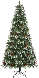 Kunstkerstboom Groen en Wit 1,8m met Realistische Look