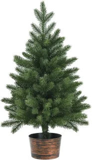 COSTWAY 60 cm Tafelblad kunstmatige kerstboom, onverlichte groene kerstboom met 50 takken punten, premium PE materiaal & retro pot voet, kleine grootte feest decoratie voor kerst viering