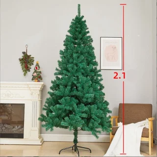 Kunstkerstboom - Kunst Kerstboom - Kerst - Kerstboomstandaard - Vouwsyteem - Kunststof - PVC - 210cm - Groen