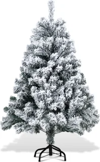 Kunstkerstboom - Sneeuwde dennenboom - Metalen standaard - 120 cm