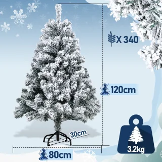Kunstkerstboom - Sneeuwde dennenboom - Metalen standaard - 120 cm