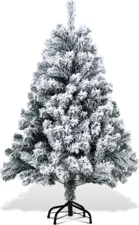 Kunstkerstboom - Sneeuwde dennenboom - Metalen standaard - 120 cm