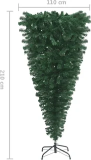 vidaXL - Kunstkerstboom - omgekeerd - met - standaard - 210 - cm - groen