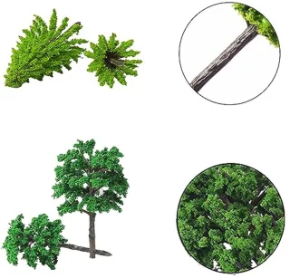 60pcs Landscape Model Trees, Miniature Trees and Shrubs, Flower Tree Model, Plastic Model Trees, Mixed Model Trees, for DIY Landscape, Miniature Landscapes, Sand Table, 12 Styles (2-6