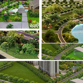 60pcs Landscape Model Trees, Miniature Trees and Shrubs, Flower Tree Model, Plastic Model Trees, Mixed Model Trees, for DIY Landscape, Miniature Landscapes, Sand Table, 12 Styles (2-6