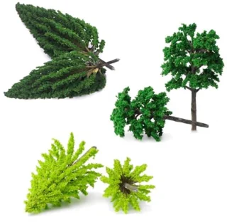 60pcs Landscape Model Trees, Miniature Trees and Shrubs, Flower Tree Model, Plastic Model Trees, Mixed Model Trees, for DIY Landscape, Miniature Landscapes, Sand Table, 12 Styles (2-6