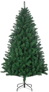 1x Kunstkerstboom - 1000 Takken Gedecoreerde Kerstboom - PVC Natuurlijk Design - Stabiele Metalen Voet 1,8m