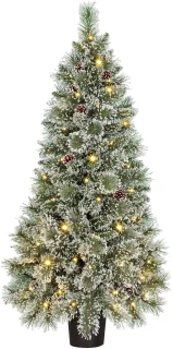 Black Box Trees Vandans Kunstkerstboom met LED Verlichting en Timerfunctie - H120 x Ø60cm - Groen