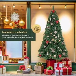 Kunstkerstboom 180 cm met 580 takken en standaard - Groen met paraplu-systeem
