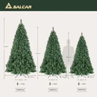 Kunstkerstboom 180 cm met 580 takken en standaard - Groen met paraplu-systeem