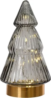 Lumineo micro LED boom glas Ø10,5 x 19,5 cm - grijs