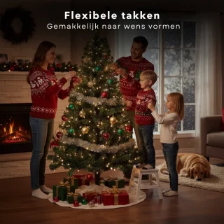 Cheqo® Kunstkerstboom 180 cm - 650 Takken - Duurzame Materialen - Herbruikbare Kerstboom - Inclusief Standaard - Flexibele Takken - Groene Kunstkerstboom - Stabiele Kerstboom - Kerstboom Zonder Verlichting - Kerstboom Voor Woonkamer