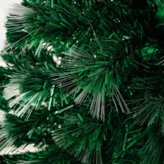 Uten Smalle Kerstboom - kunstkerstboom met verlichting - Drie kleuren glasvezelverlichting - 129 lampen - H120 x Ø60 cm - 125 Takken - Groen