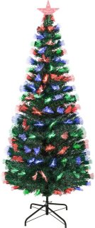 Uten Smalle Kerstboom - kunstkerstboom met verlichting - Drie kleuren glasvezelverlichting - 129 lampen - H120 x Ø60 cm - 125 Takken - Groen review