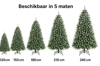 Kunstkerstboom met sneeuw – 120cm – Realistische kunstboom met dennenappels – Inclusief metalen standaard