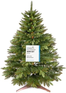 Kunst Kerstboom 90 cm - Realistisch en Dichte Takken - Inclusief Houten Stand en Opbergzak