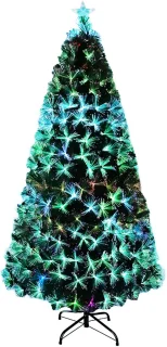 LED Kerstboom 210 cm met Gekleurde Lampen en Metalen Standaard Kunstkerstboom voor Binnen en Feest