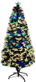 LED Kerstboom 210 cm met Gekleurde Lampen en Metalen Standaard Kunstkerstboom voor Binnen en Feest