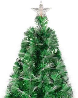 LED Kerstboom 210 cm met Gekleurde Lampen en Metalen Standaard Kunstkerstboom voor Binnen en Feest