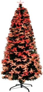 LED Kerstboom 210 cm met Gekleurde Lampen en Metalen Standaard Kunstkerstboom voor Binnen en Feest