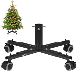 Beweegbare Kunstkerstboomstandaard met Wieltjes voor Kerstboom tot 250 cm - Zwart