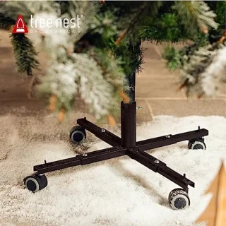 Beweegbare Kunstkerstboomstandaard met Wieltjes voor Kerstboom tot 250 cm - Zwart