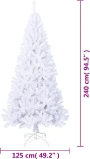 vidaXL - Kunstkerstboom - met - dikke - takken - 240 - cm - PVC - wit