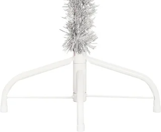 vidaXL - Kunstkerstboom - half - met - standaard - 120 - cm - PET - zilverkleurig