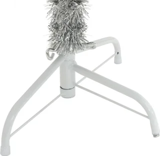 vidaXL - Kunstkerstboom - half - met - standaard - 120 - cm - PET - zilverkleurig