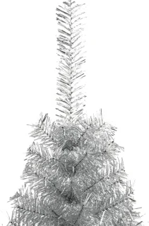 vidaXL - Kunstkerstboom - half - met - standaard - 120 - cm - PET - zilverkleurig