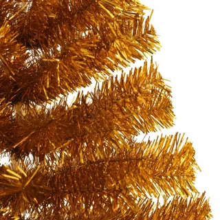 vidaXL - Kunstkerstboom - half - met - standaard - 120 - cm - PET - goudkleurig