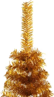 vidaXL - Kunstkerstboom - half - met - standaard - 120 - cm - PET - goudkleurig