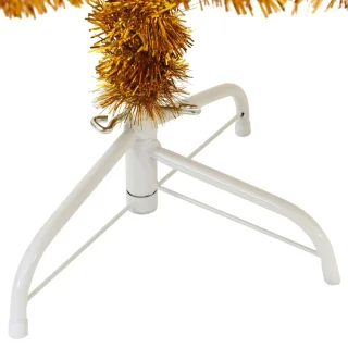 vidaXL - Kunstkerstboom - half - met - standaard - 120 - cm - PET - goudkleurig