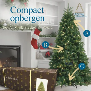 Royal Christmas - Kunstkerstboom - Bogota Greenwoord Prelit - 210 cm - met 400 LED verlichting - PE/PVC Premium - Groen