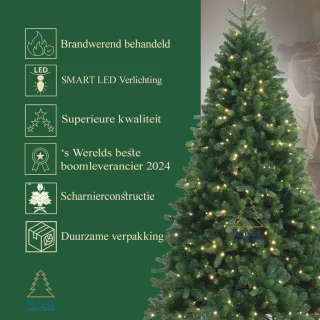Royal Christmas - Kunstkerstboom - Bogota Greenwoord Prelit - 210 cm - met 400 LED verlichting - PE/PVC Premium - Groen