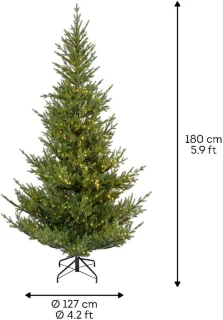 Everlands Norway spruce - kunstkerstboom met verlichting groen 1,8m x 1,27m