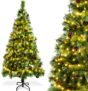 Aigostar 10BZQ - Kunstkerstboom met LED Verlichting - Kerstboom - 180 CM - 300 LED-licht - 200 Takken - Groene review