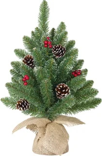 Black Box Kunstkerstboom Creston - 35x35x45 cm - Pvc - Besneeuwd,Groen