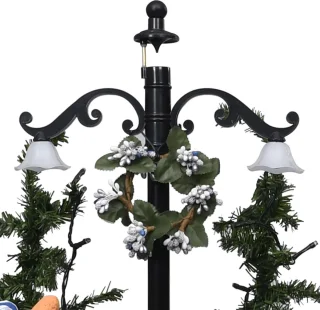vidaXL - Kerstboom - sneeuwend - met - paraplubasis - 75 - cm - PVC - blauw