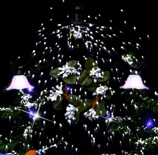 vidaXL - Kerstboom - sneeuwend - met - paraplubasis - 75 - cm - PVC - blauw