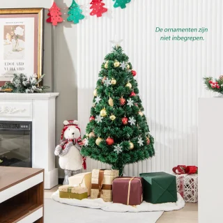 COSTWAY Kunstkerstboom, 90/120/150/180 cm, met glasvezelkleurwisselaar en sterpunt, dennenboom, pvc-naalden, ideaal voor thuis, kantoor, winkels en hotels, groen (120 cm) [Energieklasse F]
