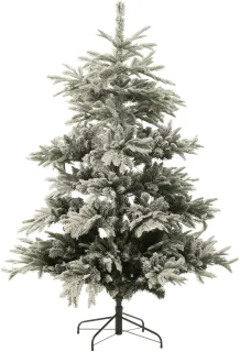 J-Line kerstboom 270 Led Besneeuwd - kunststof - groen/wit