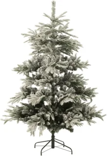 J-Line kerstboom 270 Led Besneeuwd - kunststof - groen/wit