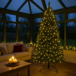 Happyment Kerstboom XXL - Inclusief standaard - 250 cm - Realistische kunstkerstboom - Kerstdecoratie voor binnen