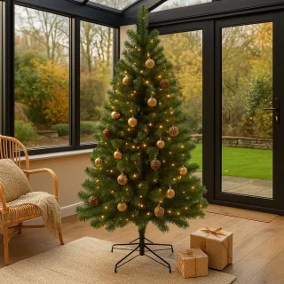 Happyment Kerstboom XXL - Inclusief standaard - 250 cm - Realistische kunstkerstboom - Kerstdecoratie voor binnen